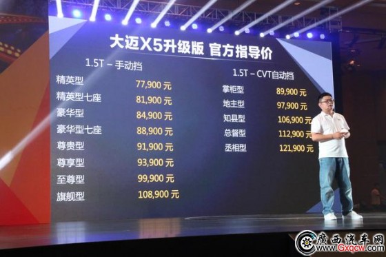 眾泰大邁X5升級(jí)版上市 售7.79-12.19萬元